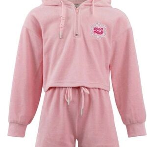 LOLA AND THE BOYS GIRLS SET SIZE 6 NWT HOODIE AND SHORTS OUTFIT
